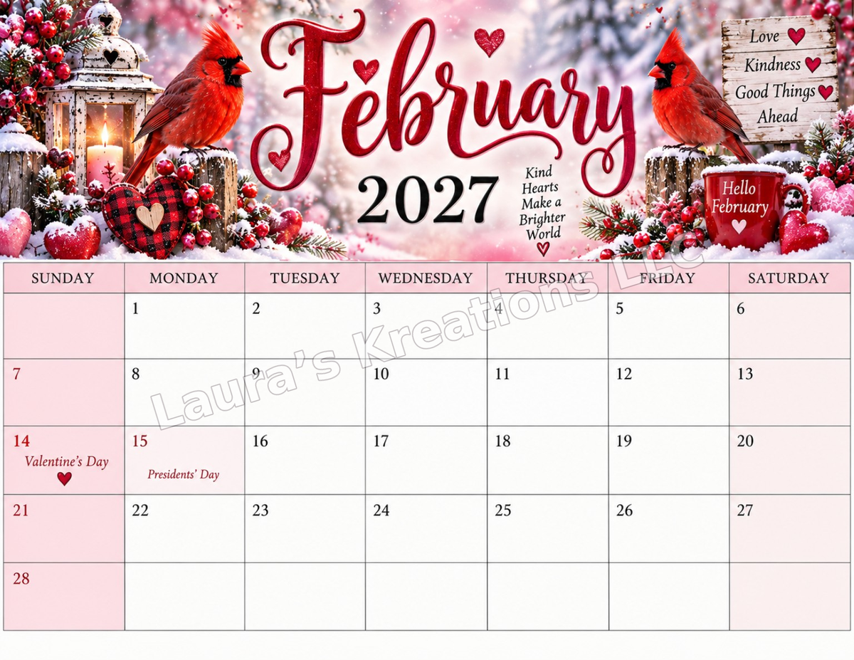 12 Month Wall Calendar