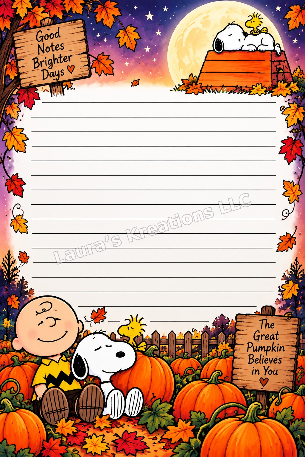 Snoopy Fall Notebook