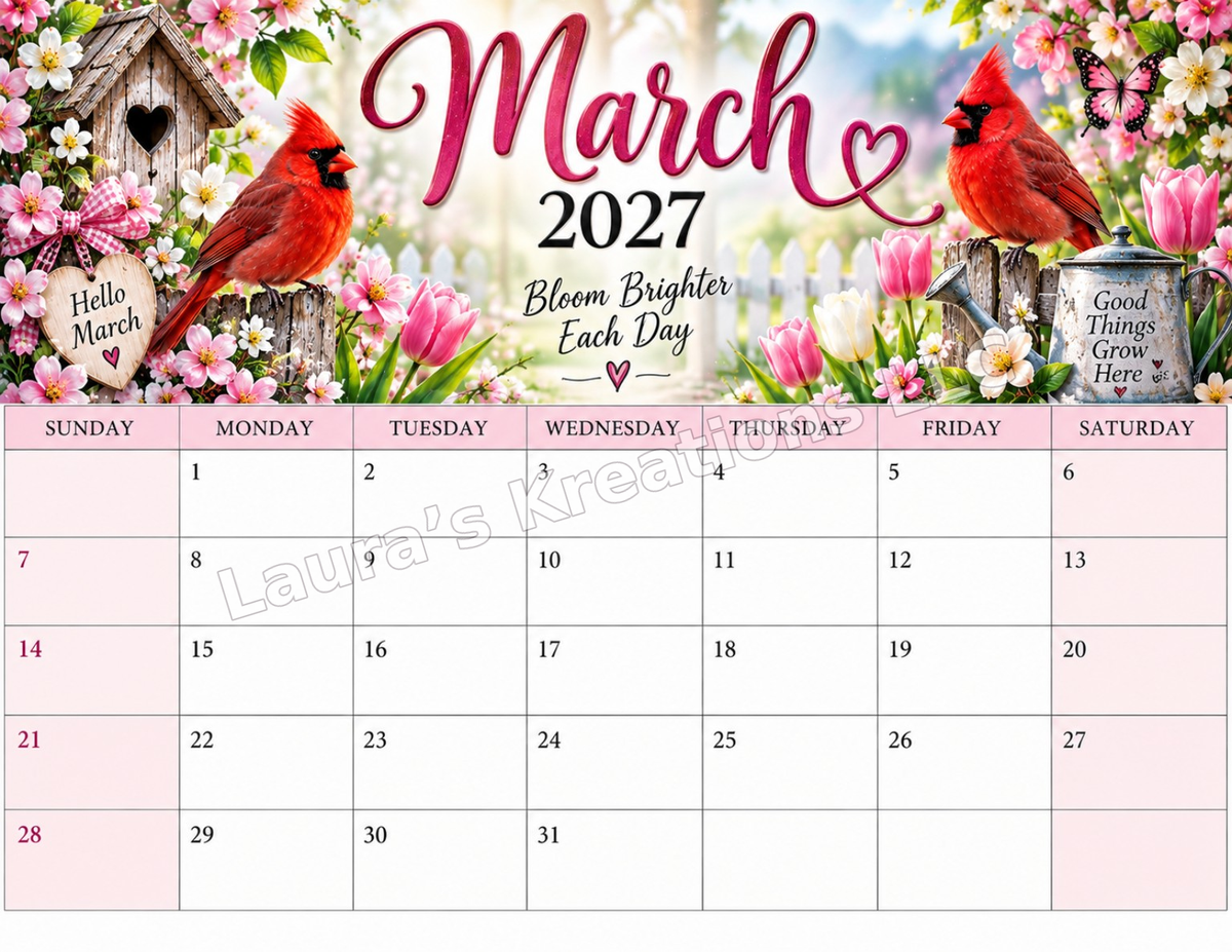 12 Month Wall Calendar