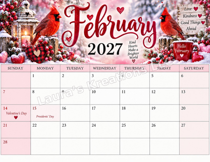 12 Month Wall Calendar